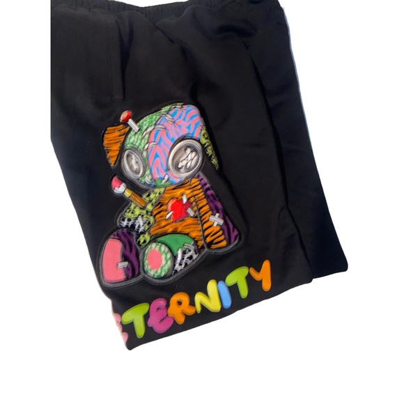 Eternity Outfit Mens T Shirt & Sweat Pants 2X Black Bear Multi Short Sleeve Crew - Picture 4 of 16
